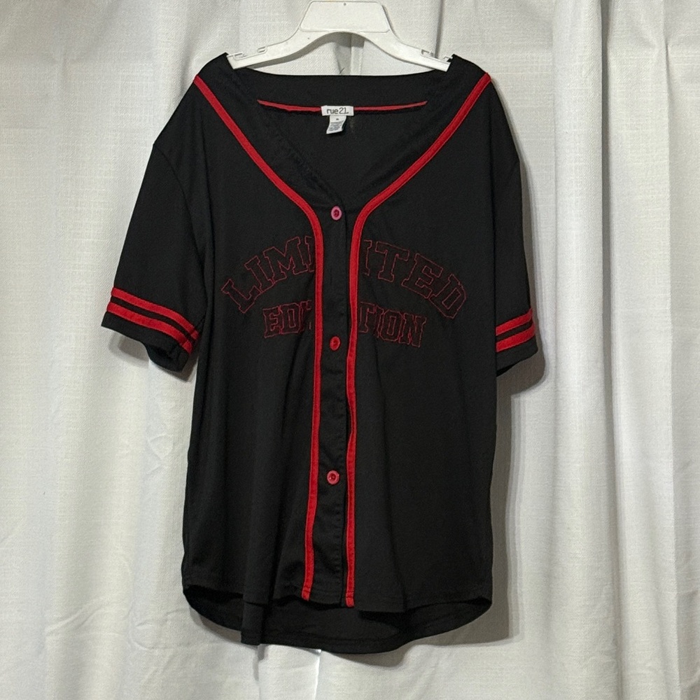 Rue21 Black and Red Trim Shirt